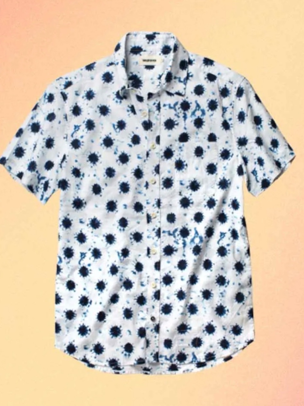 Taylor Stitch x Dallas collab tye dyed polka dot button down